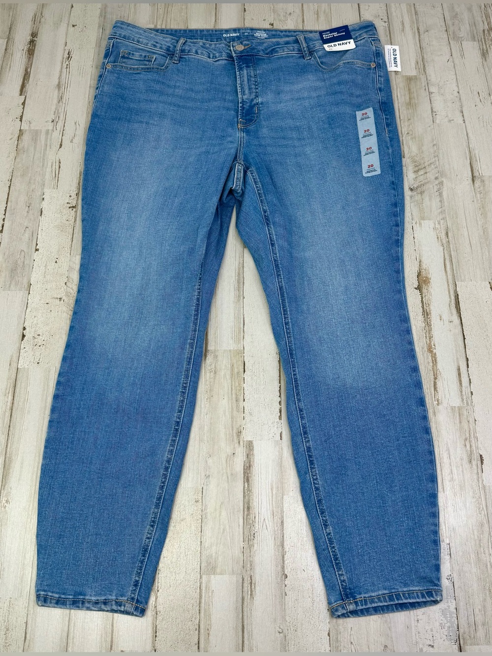 Old Navy Jeans Womens 20 (40x29) Super Skinny Mid Rise Button NWT